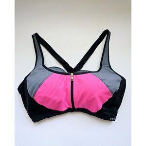 Victoria's Secret VSX Sports Bra 36DDD Zip Front Underwire Molded Racerback
